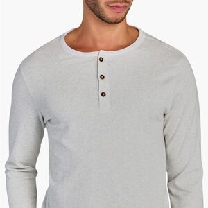 Brooklyn Brigade Men’s Slim Fit Solid Cotton Stretch Henley - White - Large NWT